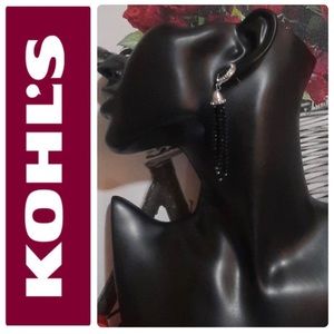 Black Beaded Stud Earrings